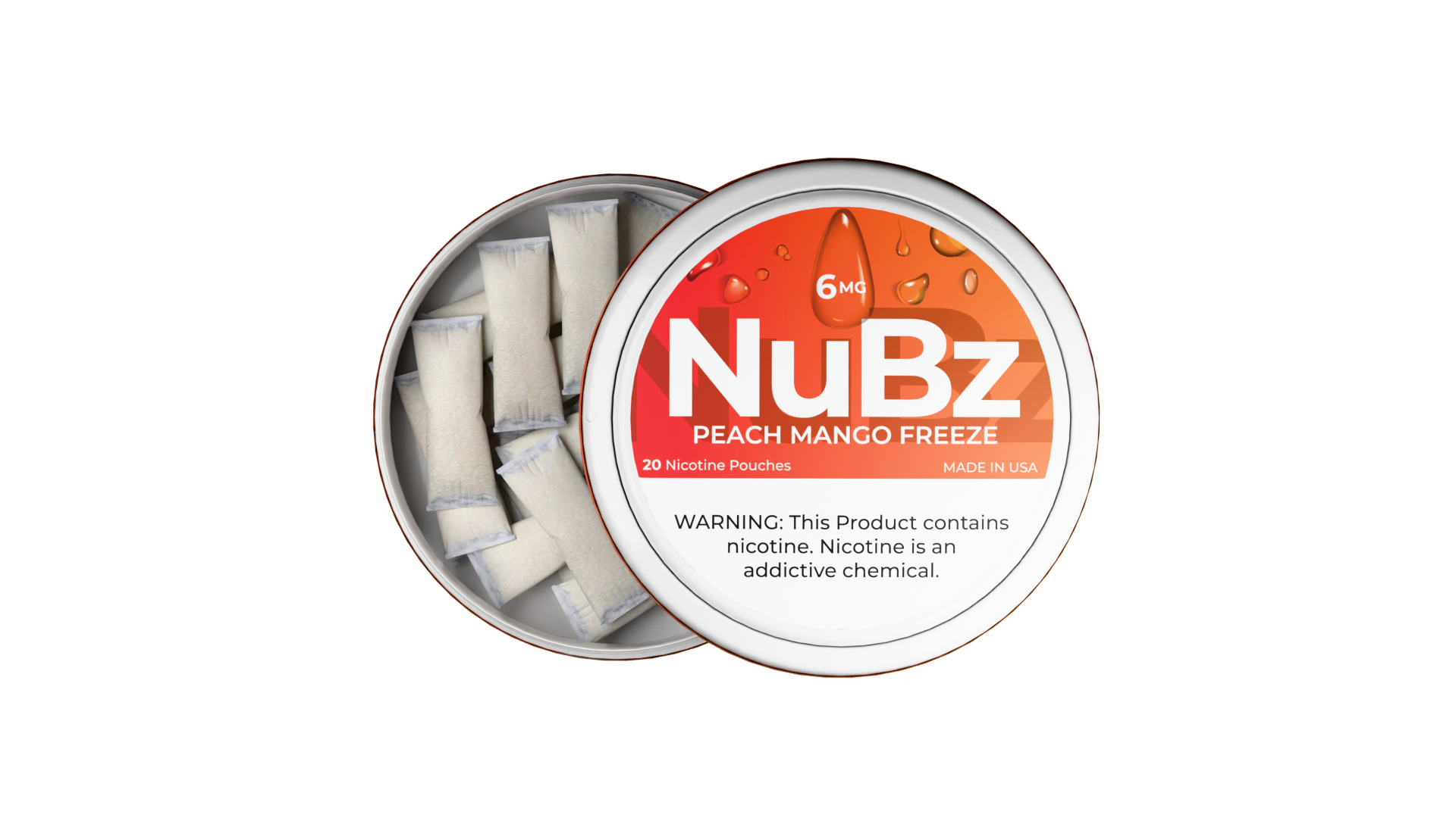 NuBz Peach Mango Freeze can